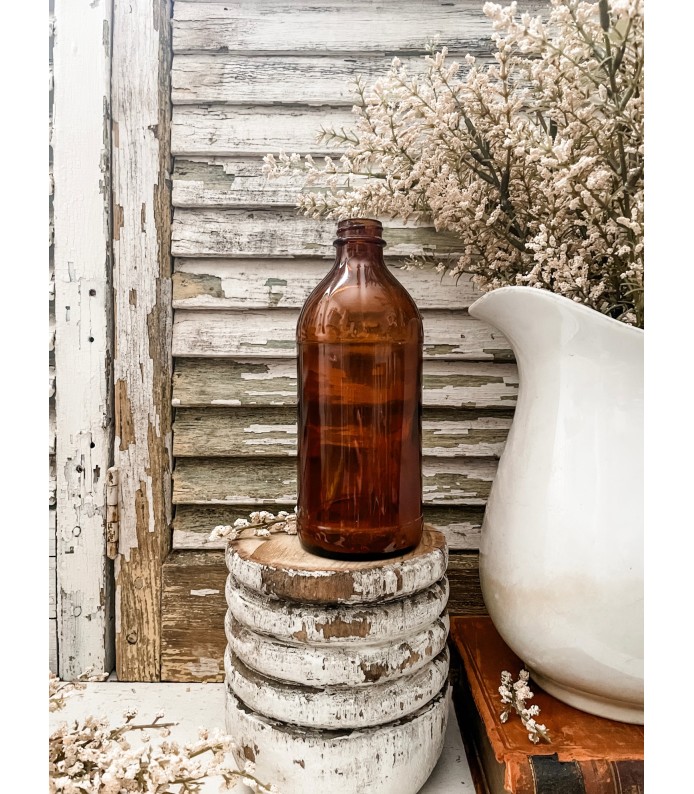 Antique/Vintage Amber Glass Apothecary Bottle - FALL